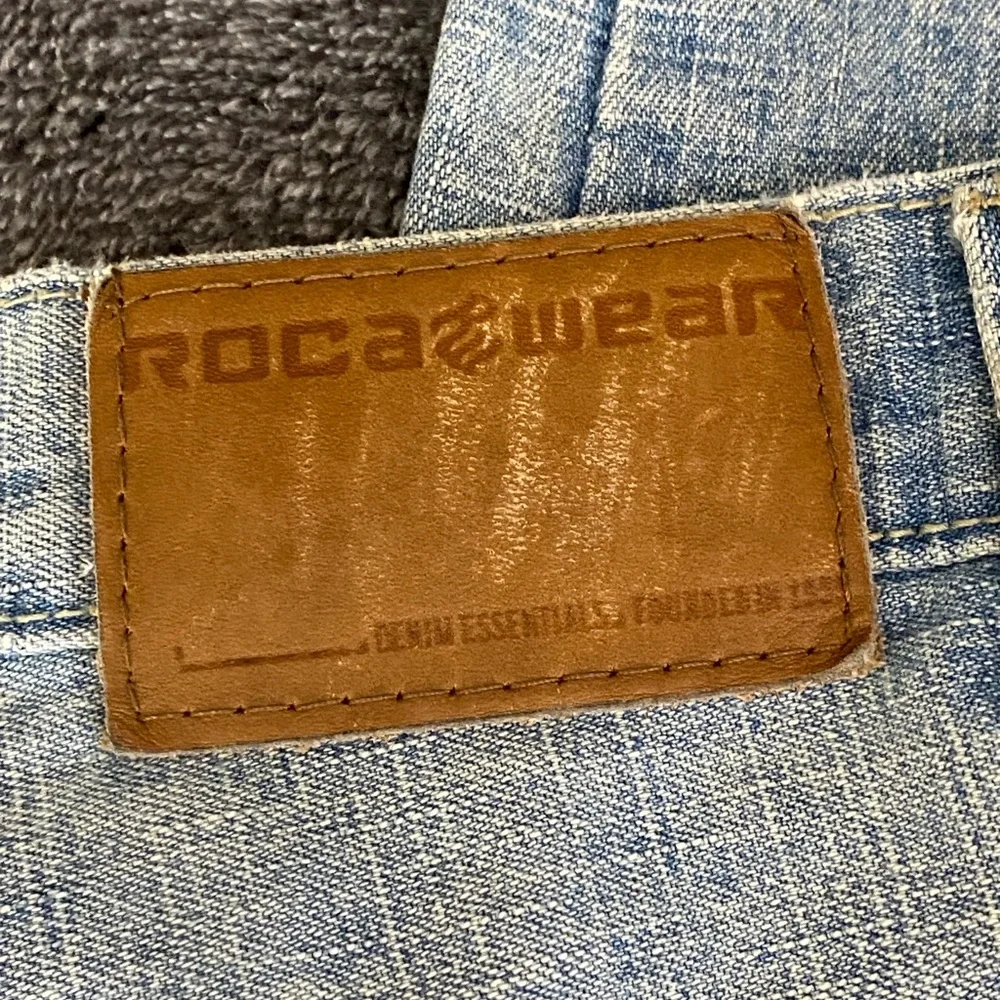 Vtg Rocawear Light Blue Denim Waistband Jeans